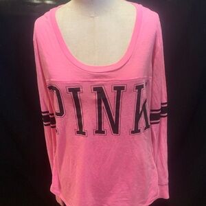 PINK Victoria's Secret Bright Pink Long Sleeve Tee